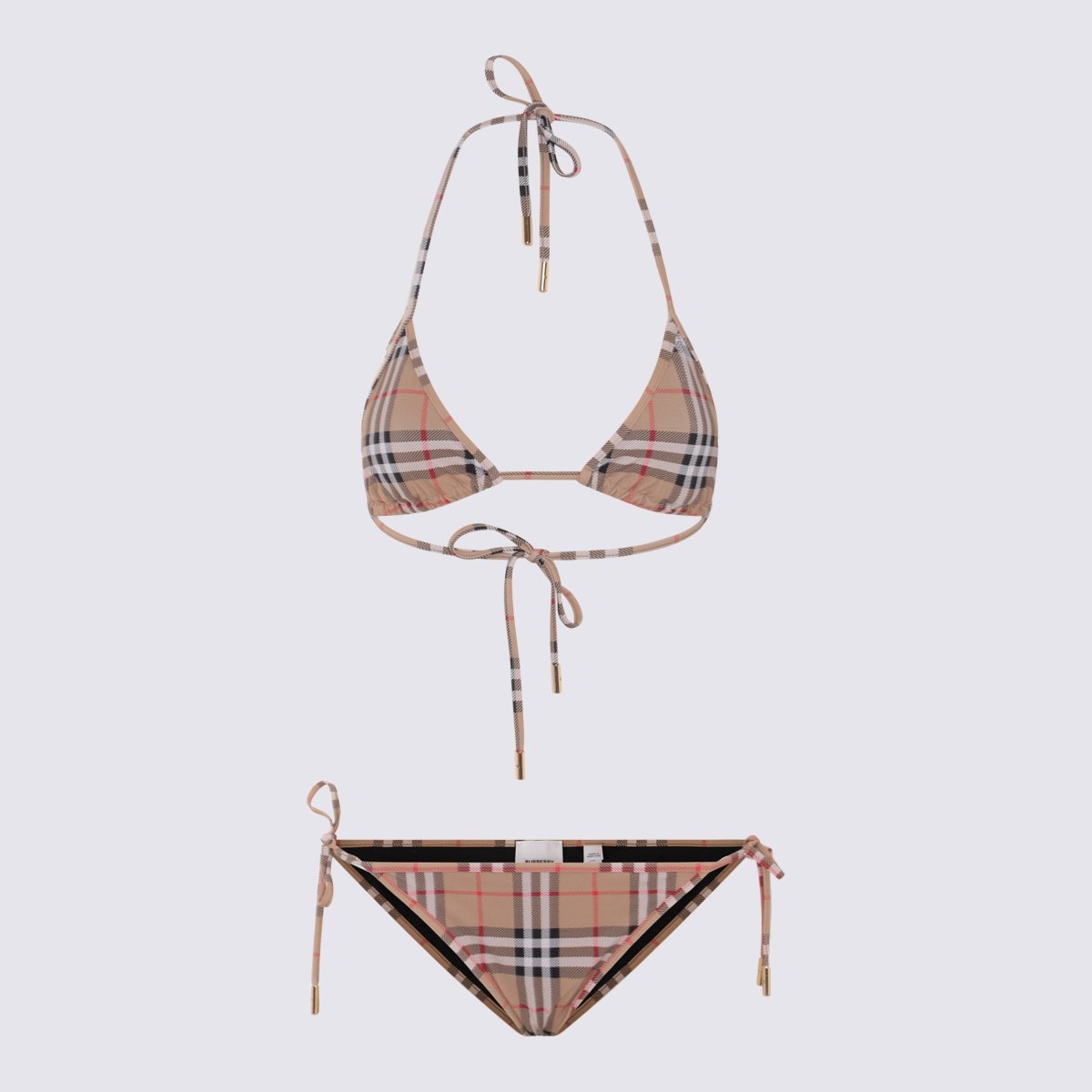 Burberry Beige Check Bikini Beachwear Roze