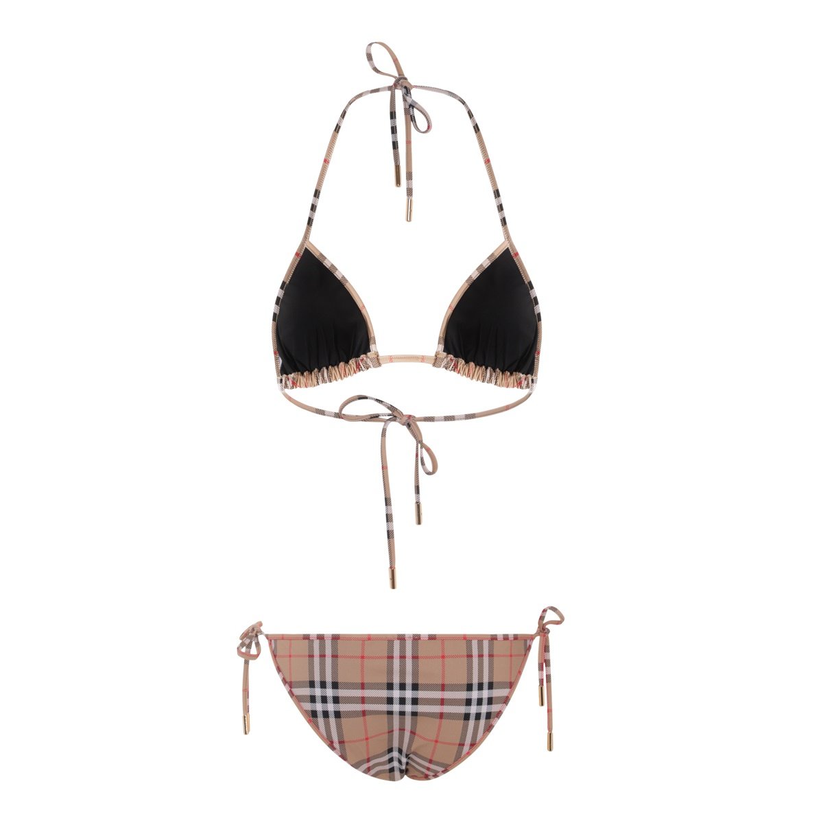 Burberry Beige Check Bikini Beachwear Roze