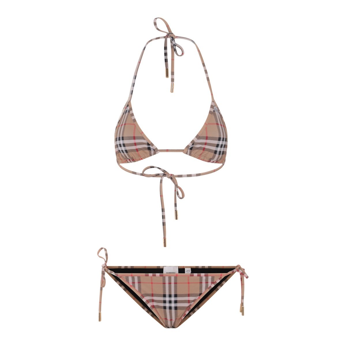 Burberry Beige Check Bikini Beachwear Roze
