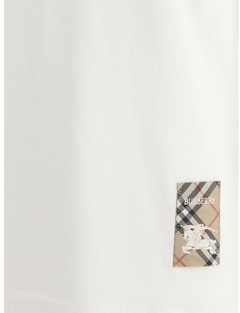 Burberry Burberry White Cotton T-Shirt Wit