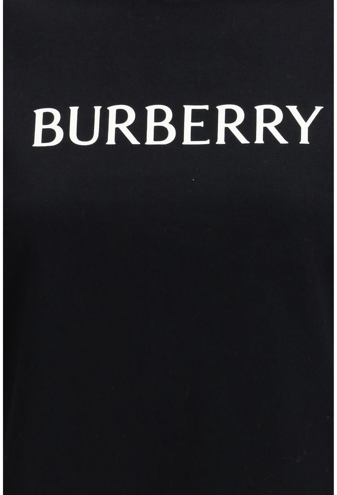 Burberry Black Cotton T-Shirt Zwart