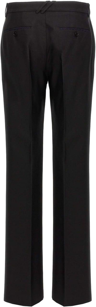 Burberry Black Virgin Wool Dress Pants Zwart