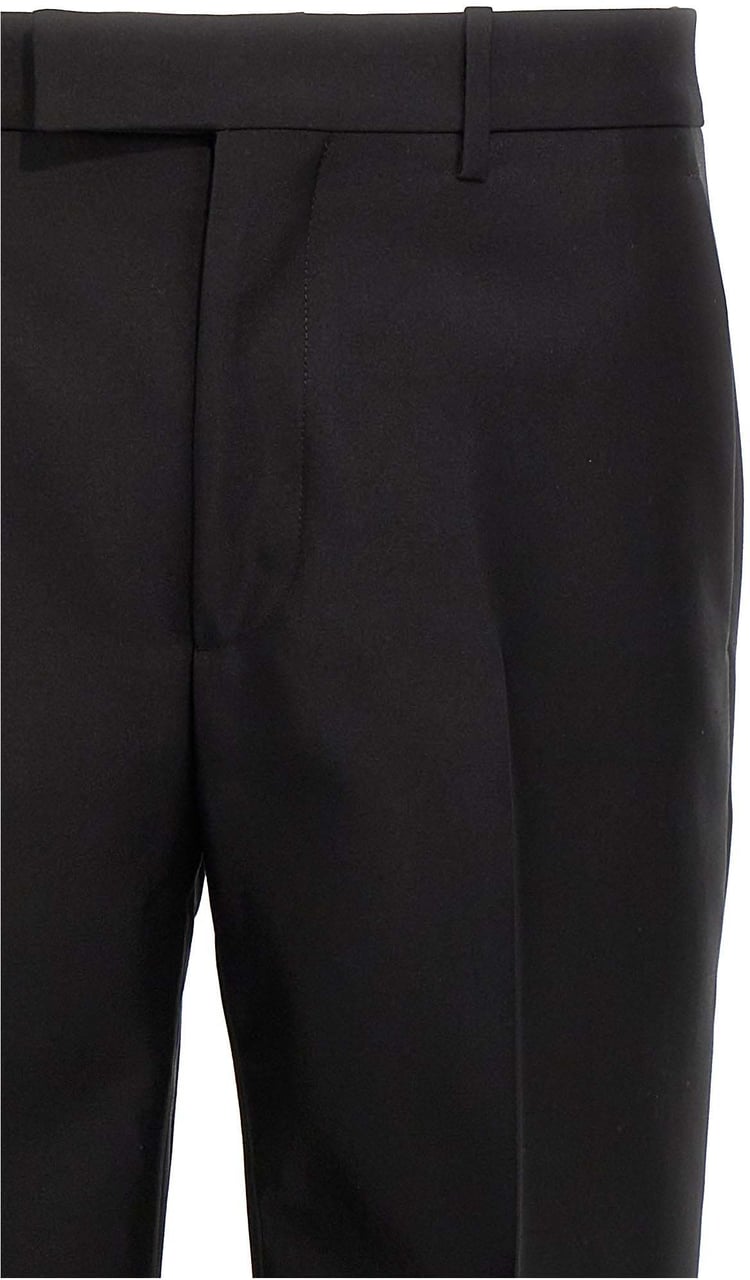 Burberry Black Virgin Wool Dress Pants Zwart