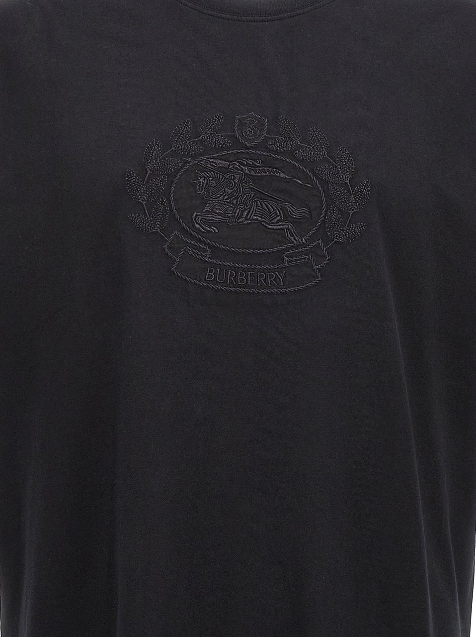 Burberry Black Cotton T-Shirt Zwart
