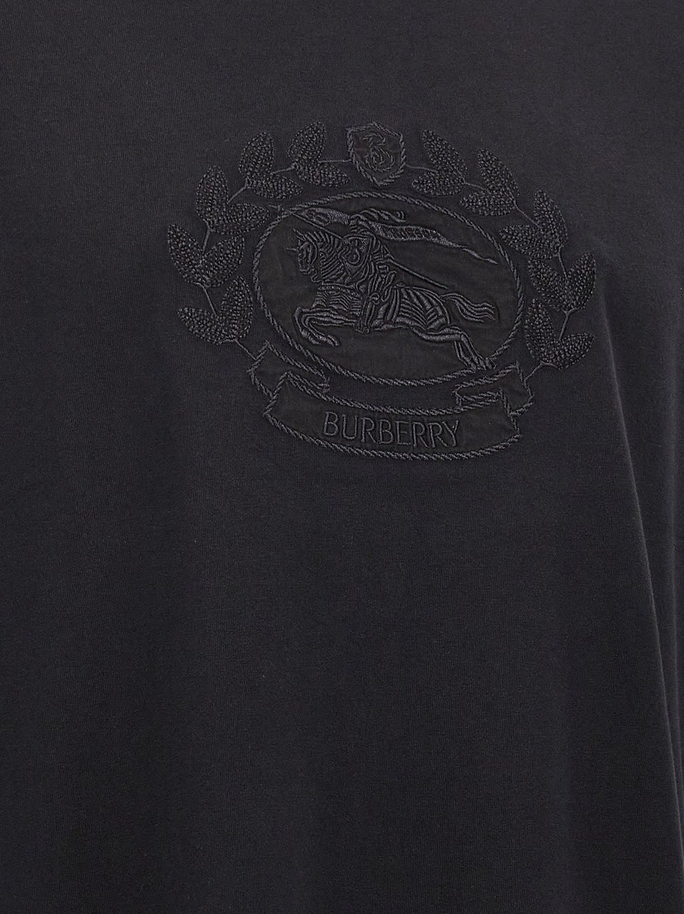 Burberry Black Cotton T-Shirt Zwart