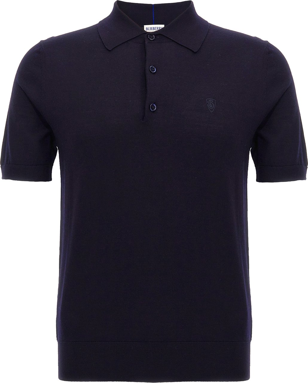 Burberry Blue Wool Polo Shirt Blauw