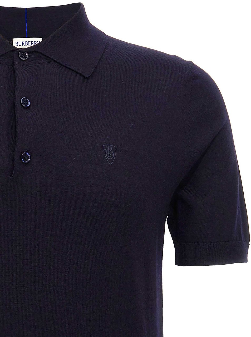 Burberry Blue Wool Polo Shirt Blauw