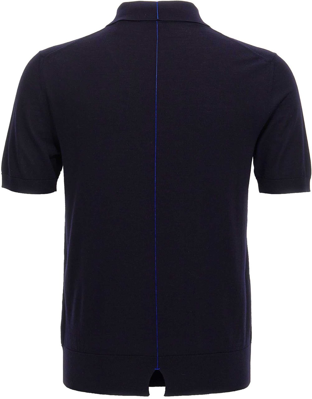 Burberry Blue Wool Polo Shirt Blauw
