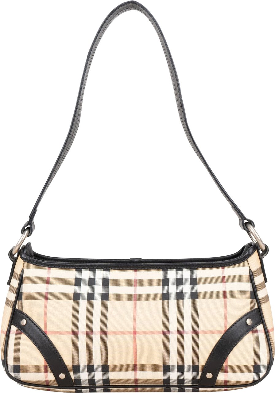 Burberry Burberry Nova-Check Monogram Studded Shoulder Bag Beige