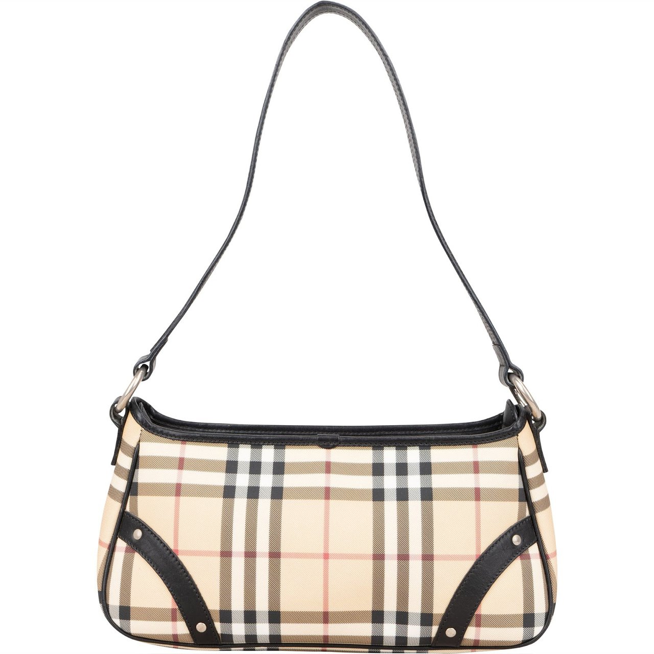 Burberry Burberry Nova-Check Monogram Studded Shoulder Bag Beige
