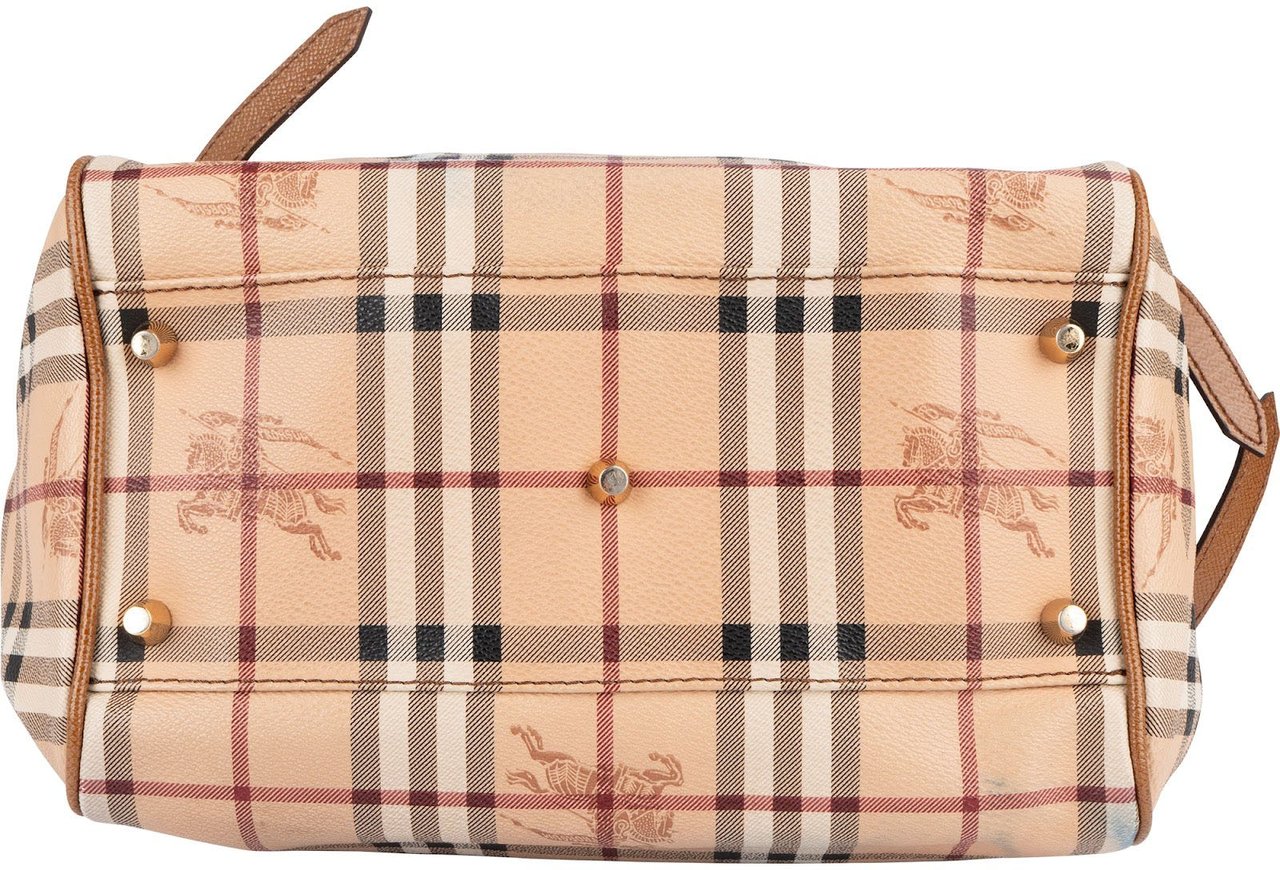 Burberry Burberry Haymarket Check Hobo Shoulder Bag Beige
