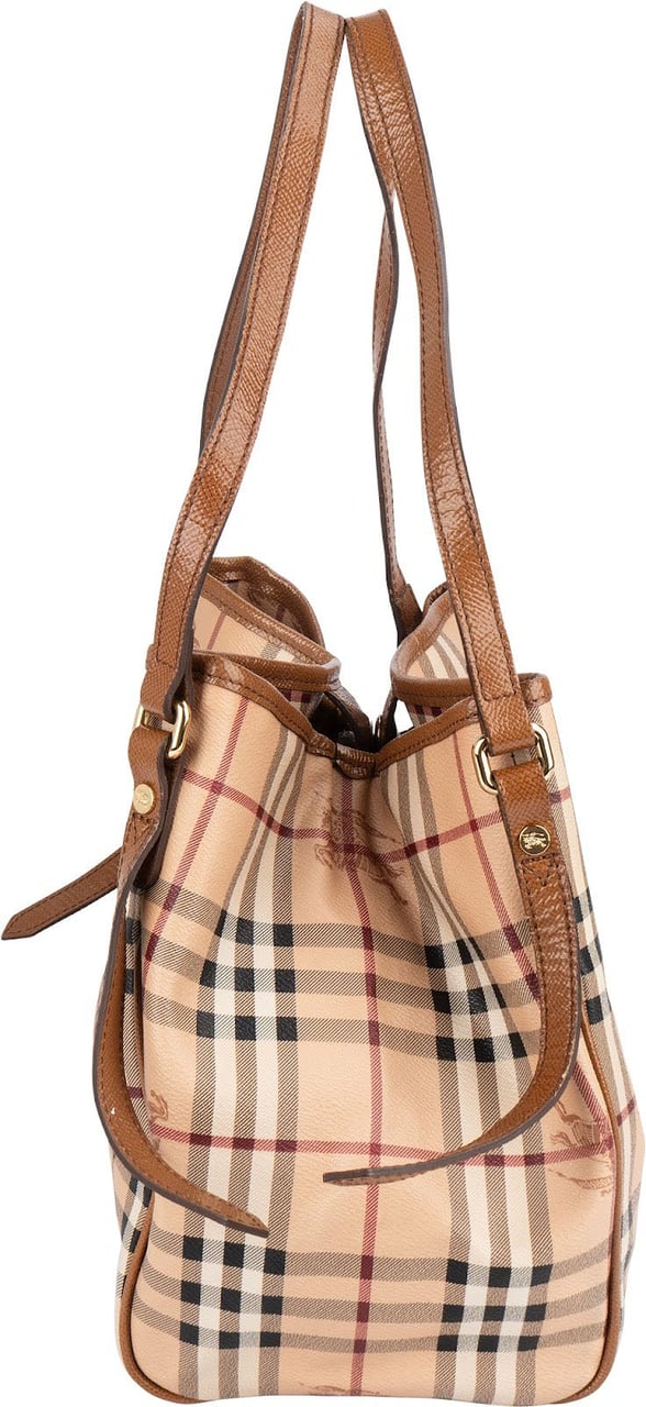 Burberry Burberry Haymarket Check Hobo Shoulder Bag Beige