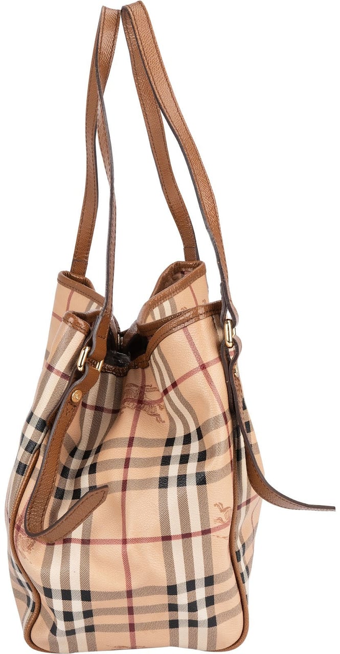 Burberry Burberry Haymarket Check Hobo Shoulder Bag Beige
