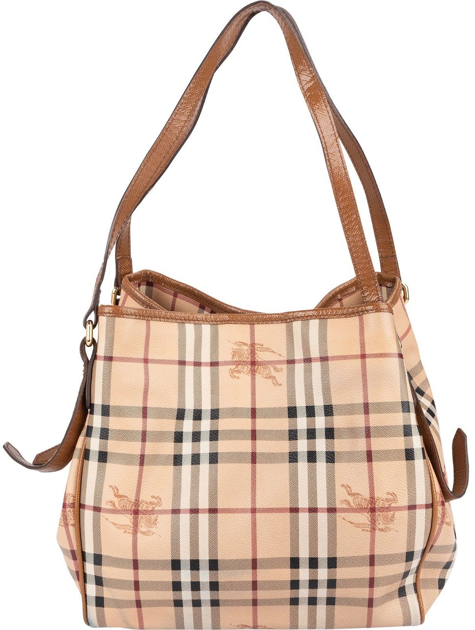 Burberry Burberry Haymarket Check Hobo Shoulder Bag Beige