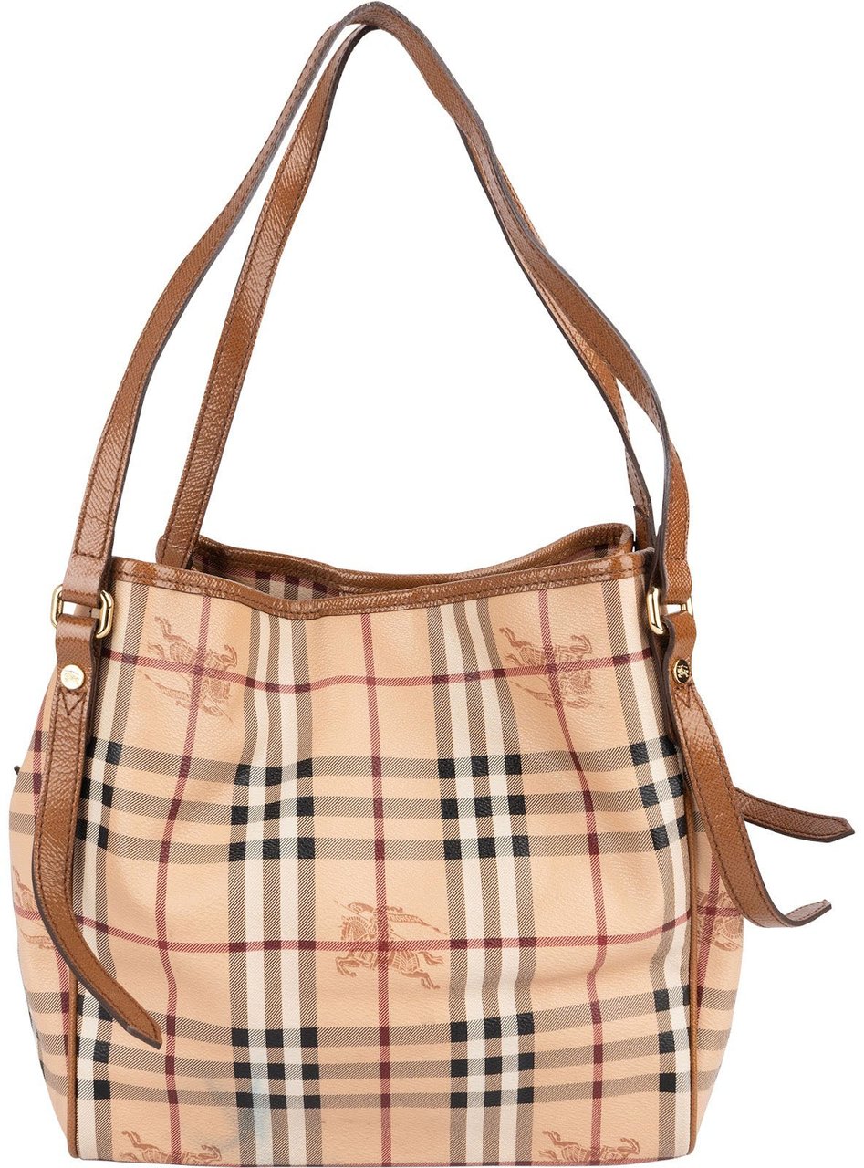 Burberry Burberry Haymarket Check Hobo Shoulder Bag Beige