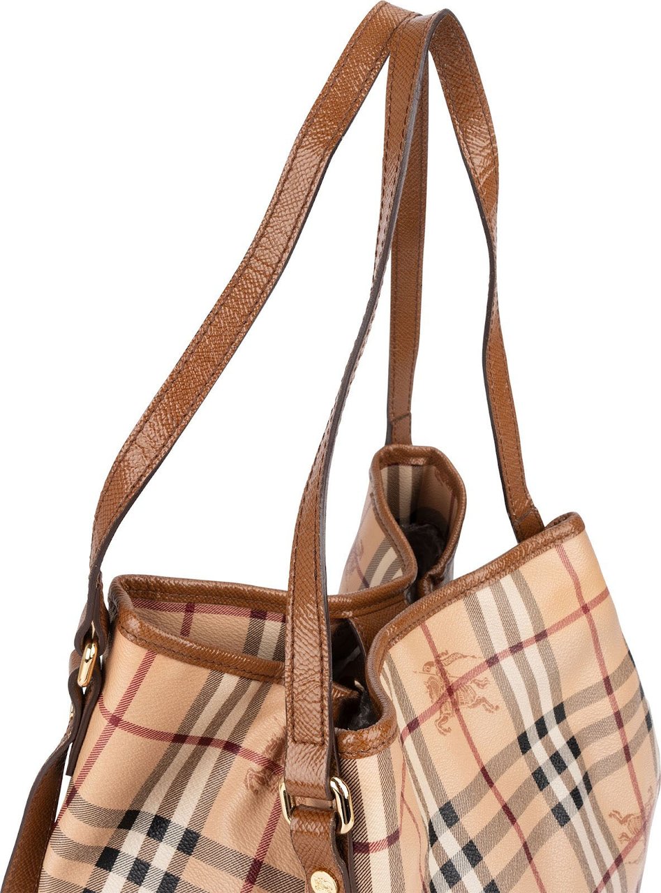 Burberry Burberry Haymarket Check Hobo Shoulder Bag Beige