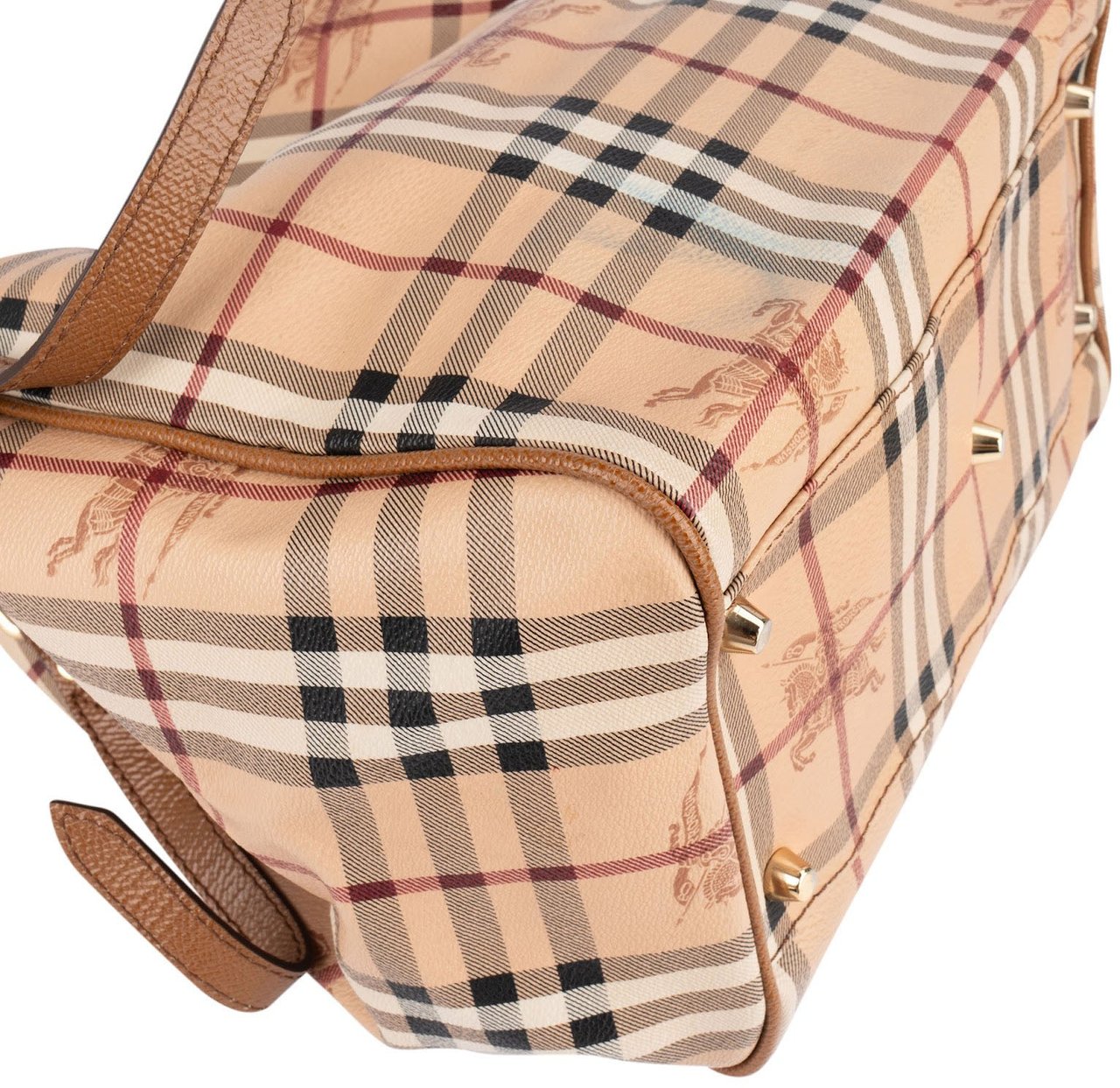 Burberry Burberry Haymarket Check Hobo Shoulder Bag Beige