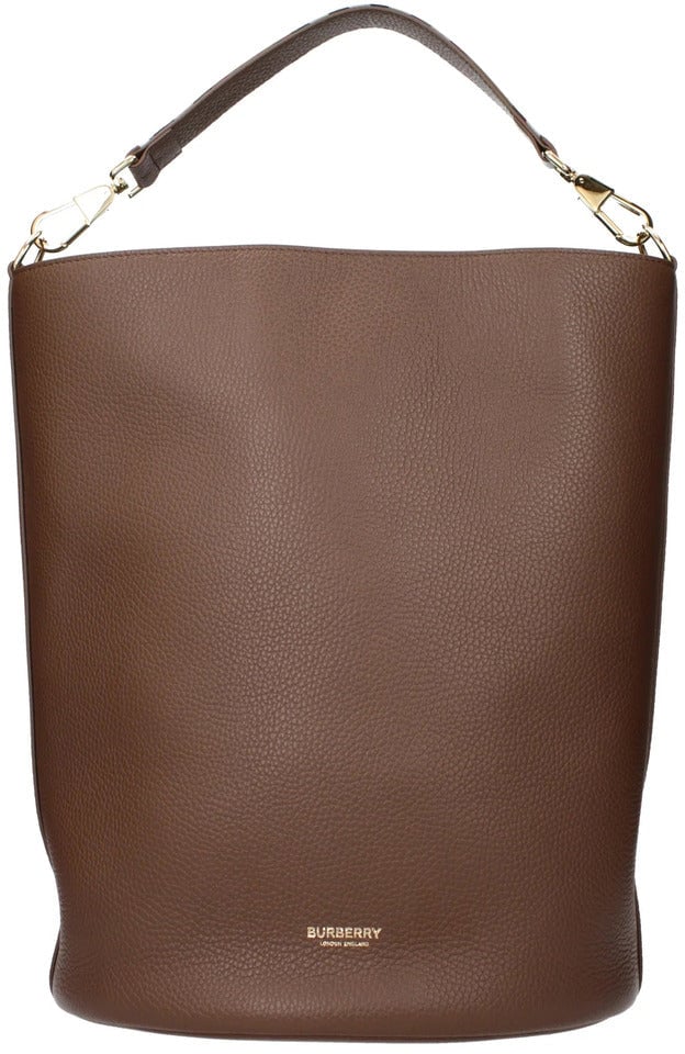 Burberry Burberry bucket leather bag md brown Dierenprint