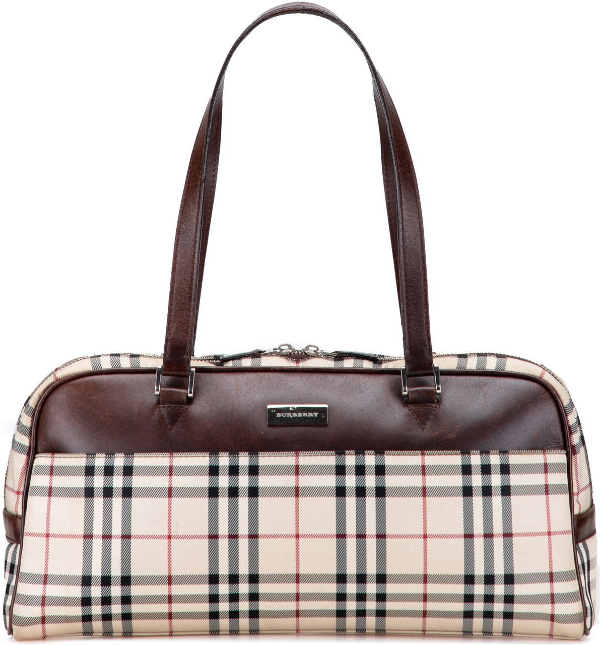 Burberry House Check Canvas Shoulder Bag Bruin