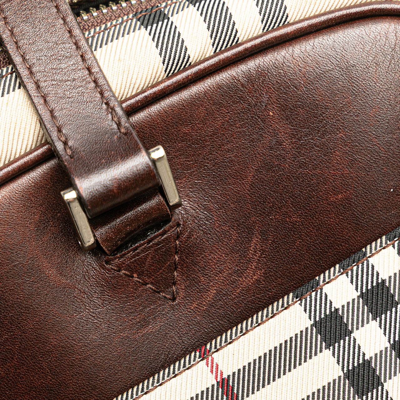 Burberry House Check Canvas Shoulder Bag Bruin