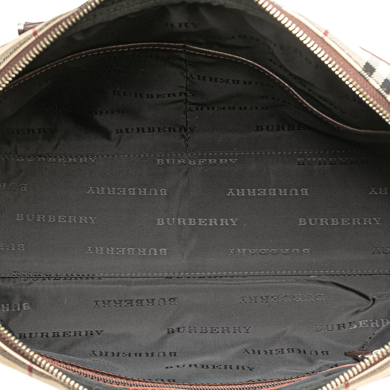 Burberry House Check Canvas Shoulder Bag Bruin