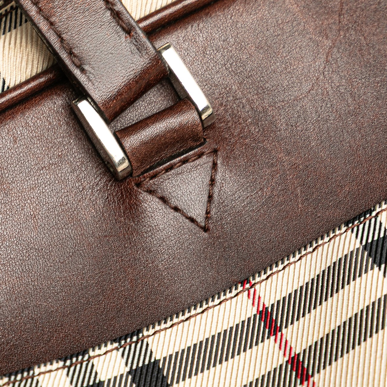 Burberry House Check Canvas Shoulder Bag Bruin