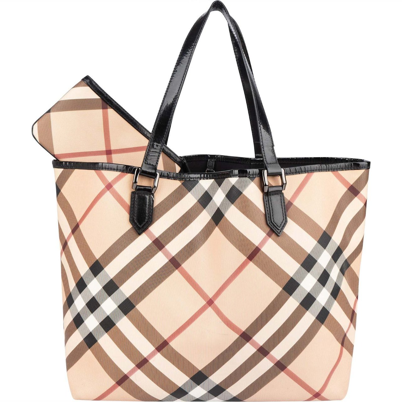 Burberry Burberry Nova-Check Monogram Tote Shoulder Bag Beige