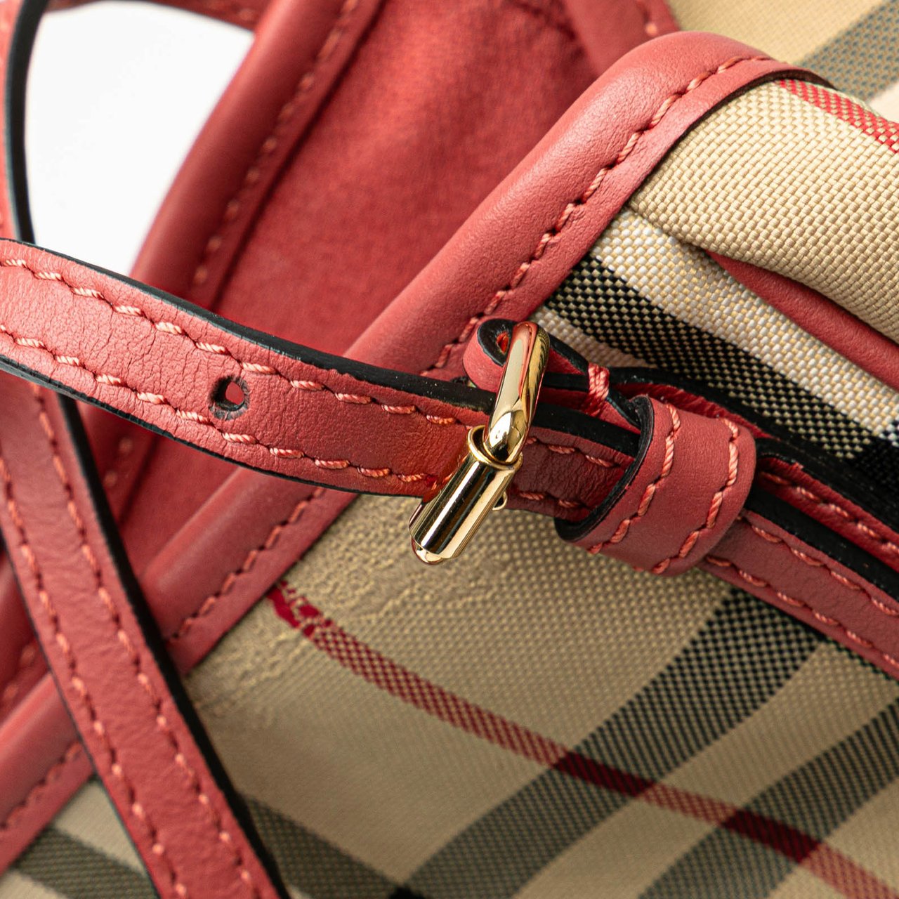 Burberry Small Haymarket Check Coated Canvas Canterbury Tote Bruin