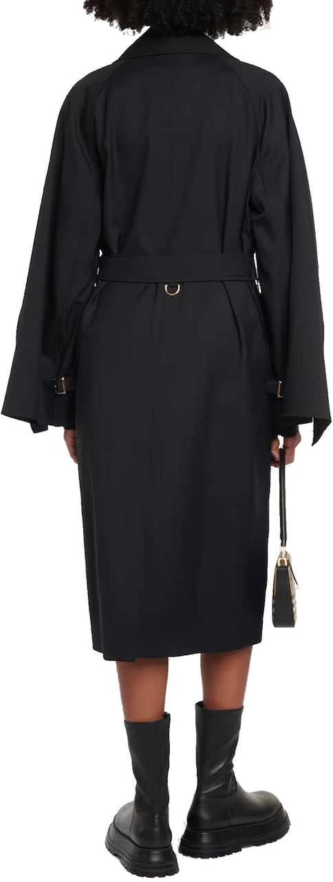 Burberry Blend Wool Trench Coat Zwart