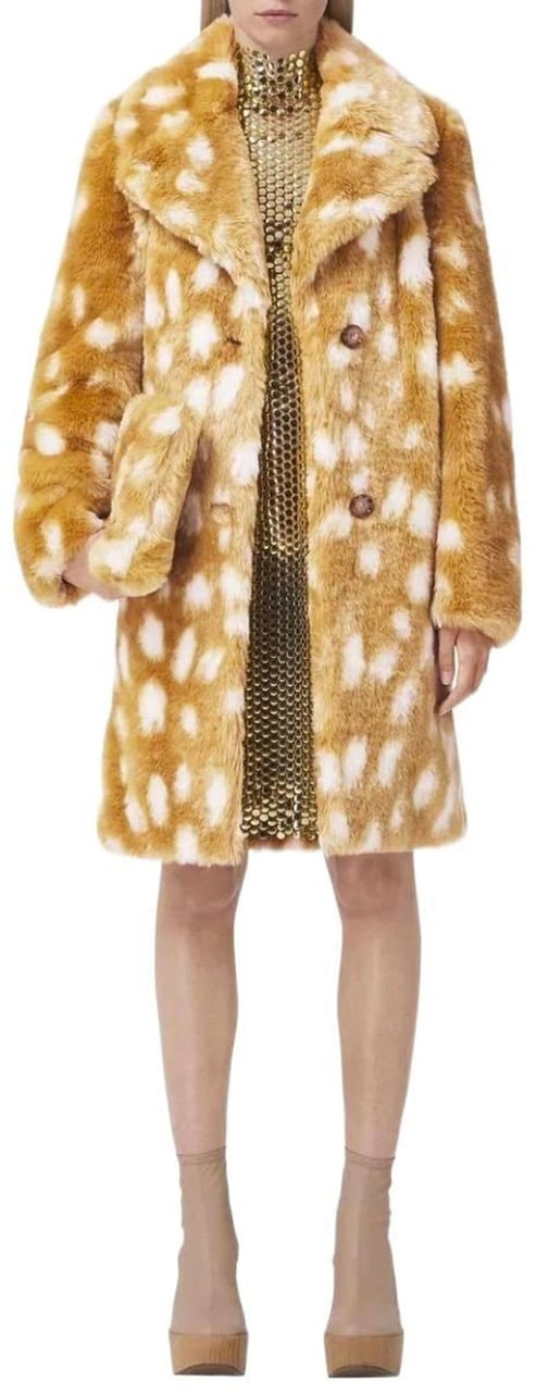 Burberry Faux Fur Coat Beige