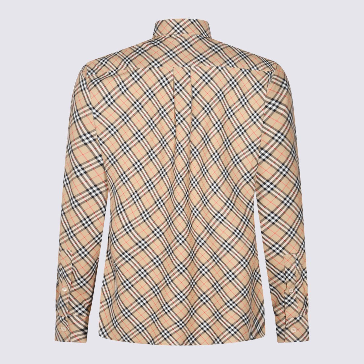 Burberry Structured Long-Sleeved Checkered Shirt Neutraal