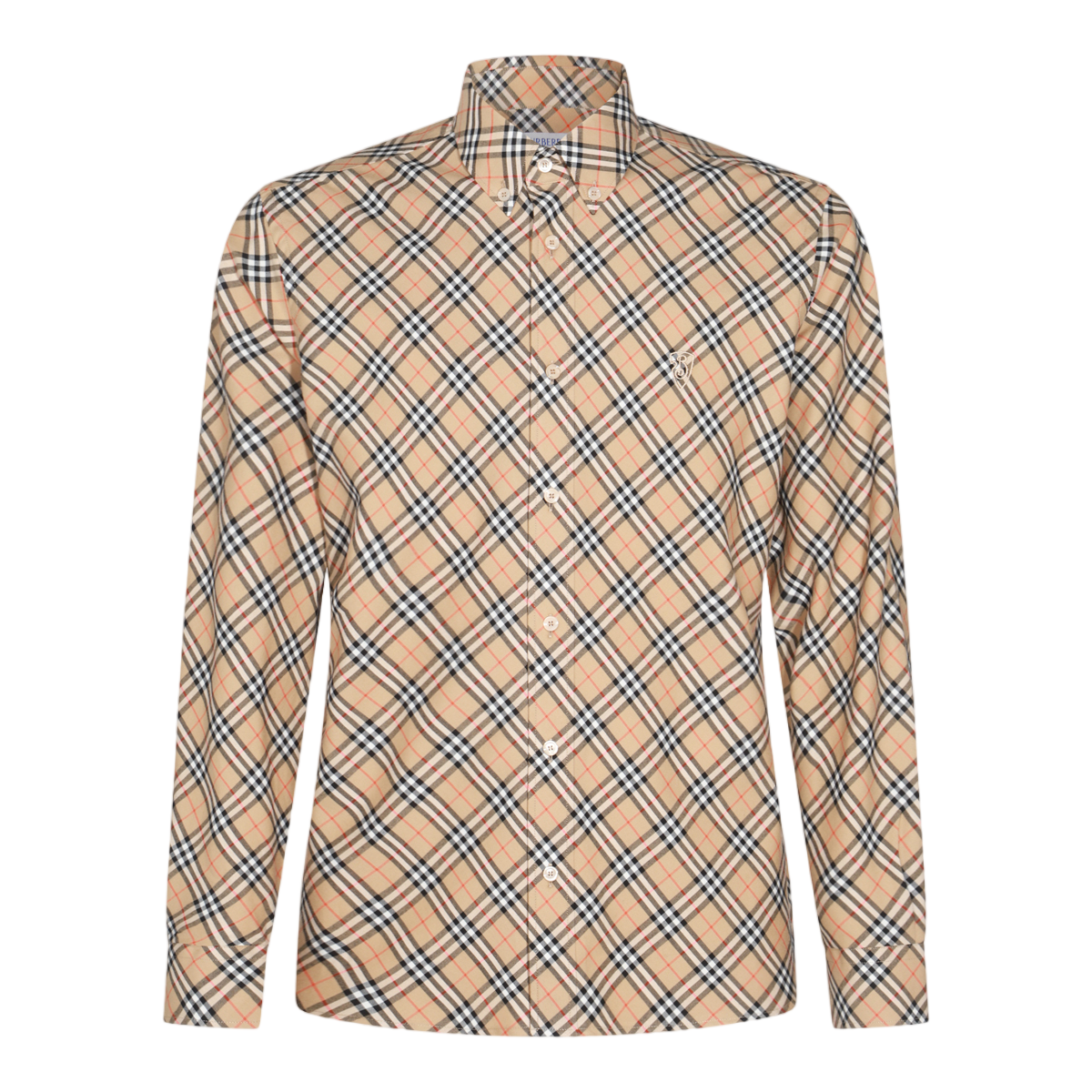Burberry Structured Long-Sleeved Checkered Shirt Neutraal