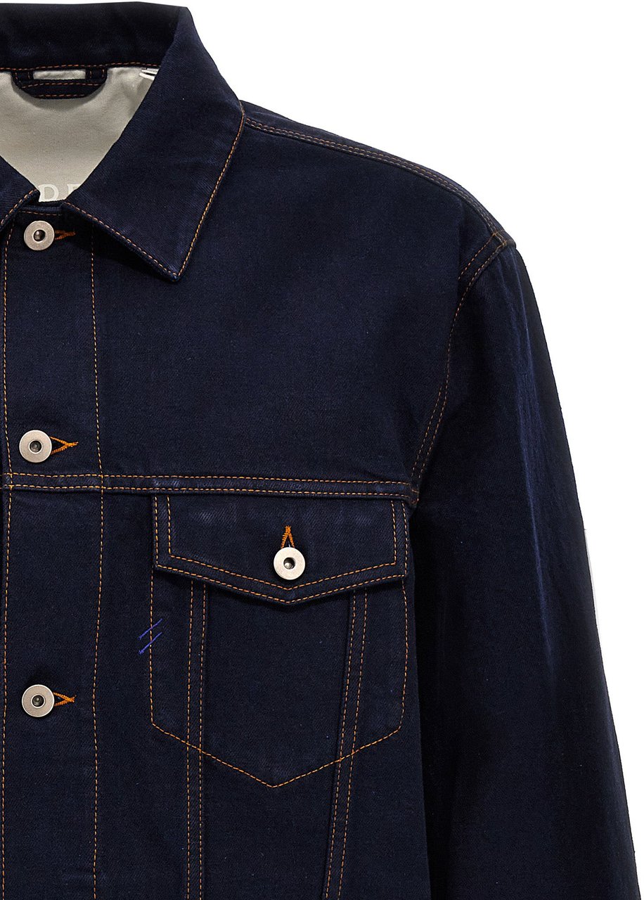 Burberry Blue Cotton Denim Jacket Blauw
