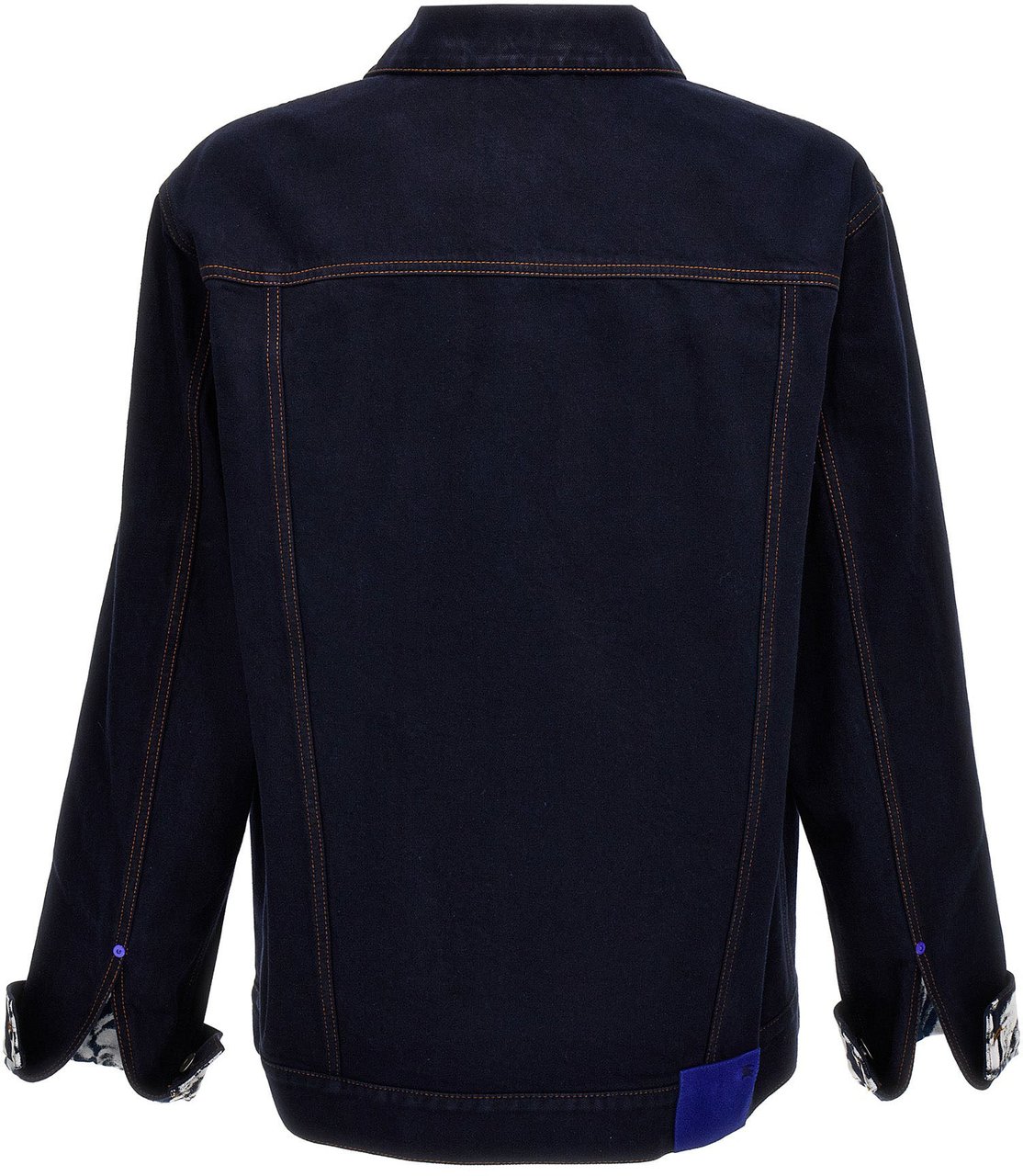 Burberry Blue Cotton Denim Jacket Blauw