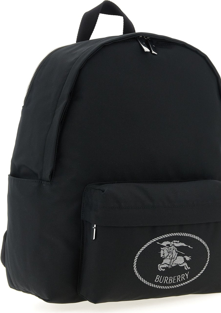 Burberry Black Polyester Backpack Zwart