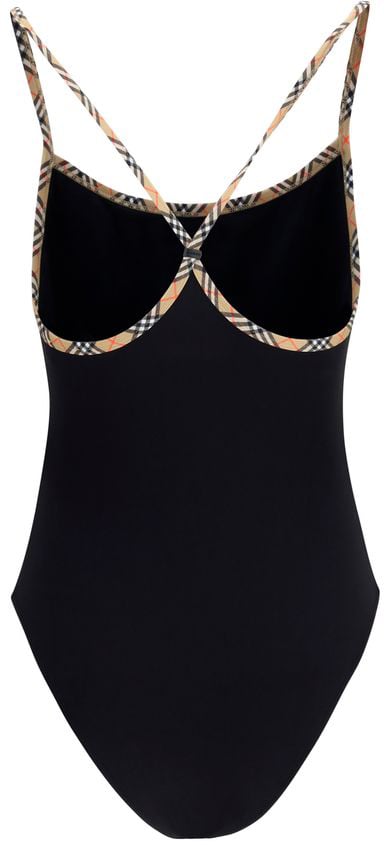 Burberry Black Polyamide One-Piece Swimsuit Zwart