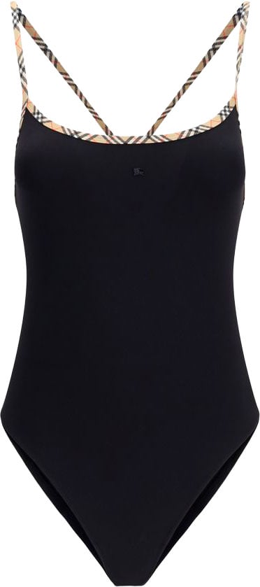 Burberry Black Polyamide One-Piece Swimsuit Zwart