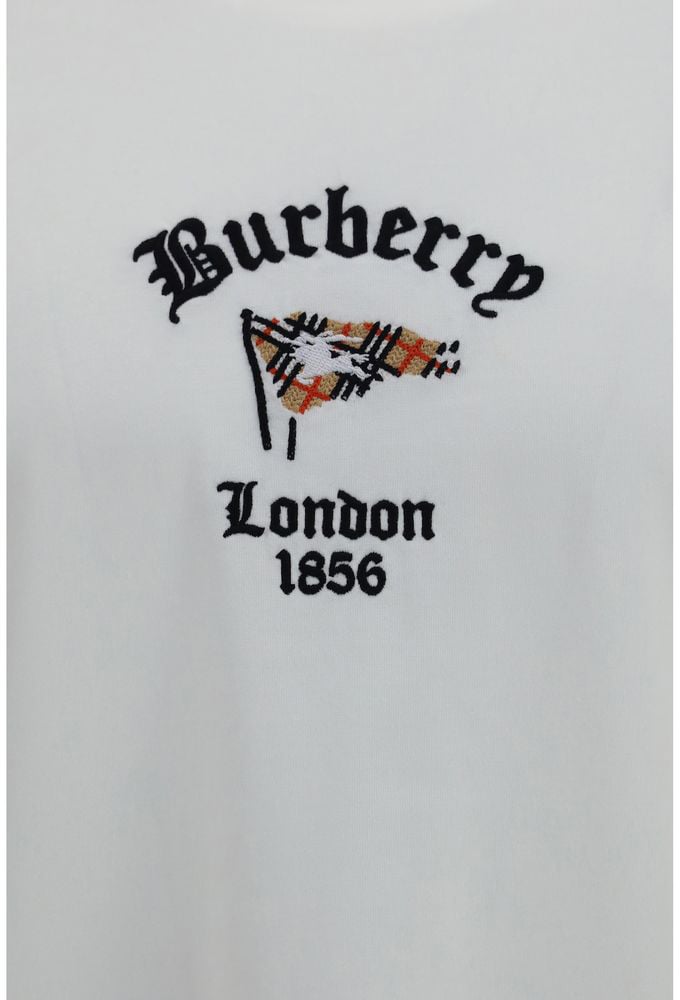 Burberry White Cotton T-Shirt Wit
