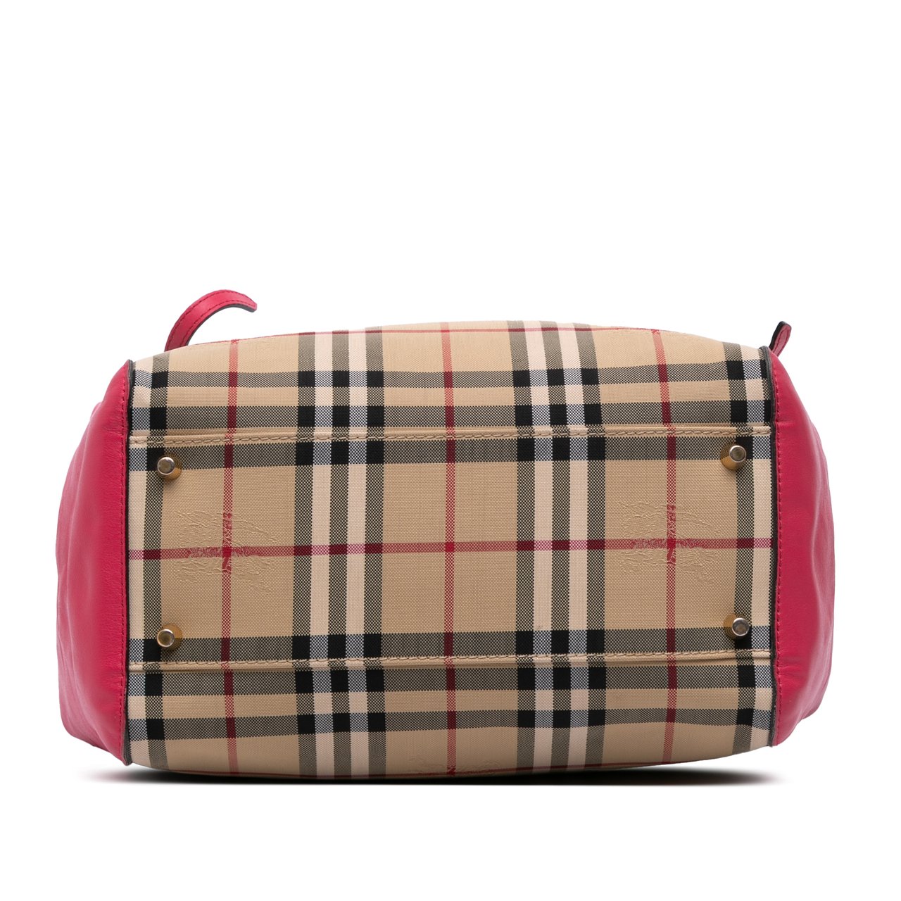 Burberry Small Haymarket Check Canvas and Leather Canterbury Tote Bruin