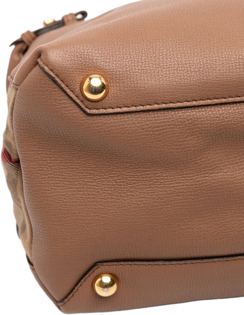 Burberry Medium Leather and House Check Banner Satchel Bruin