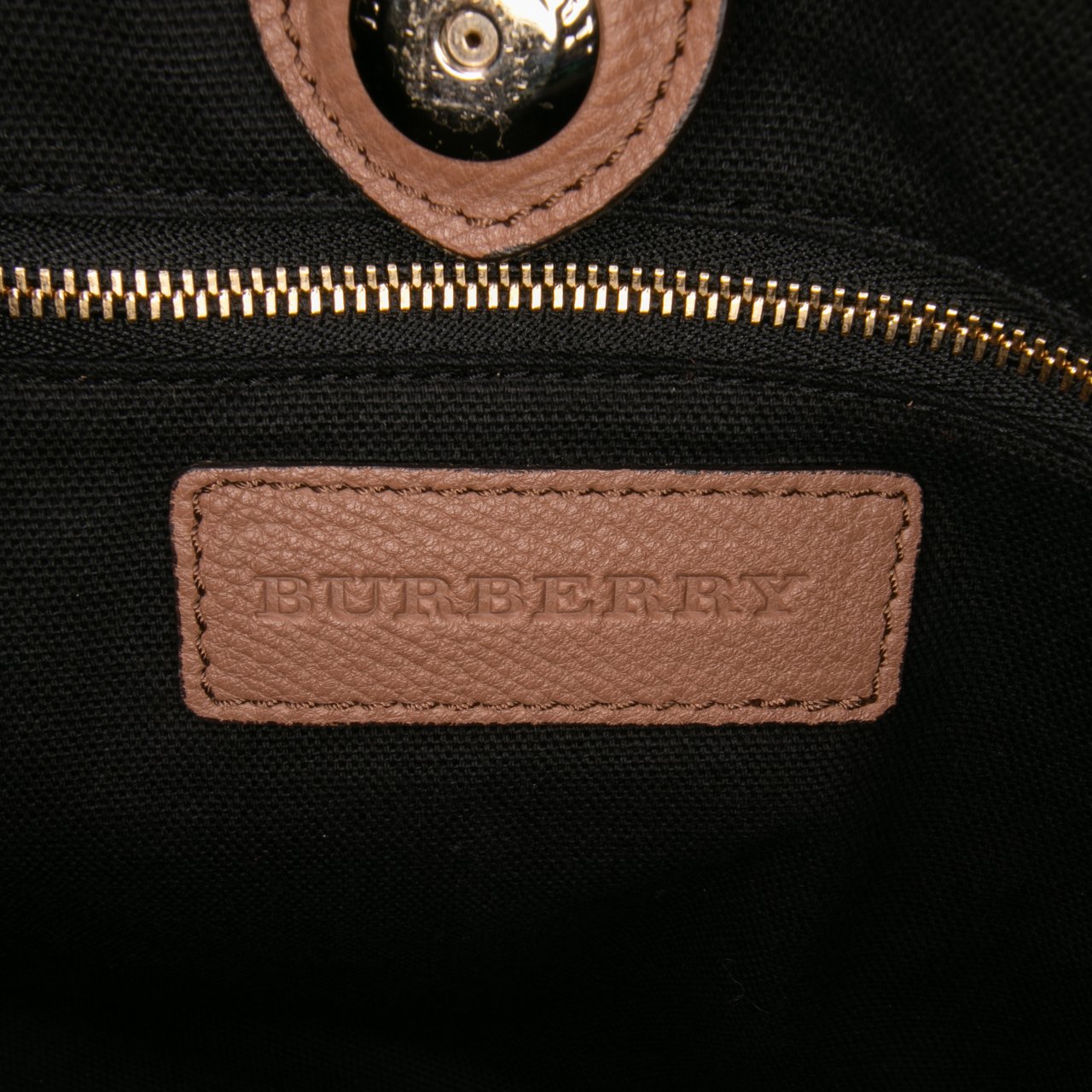Burberry Medium Leather and House Check Banner Satchel Bruin