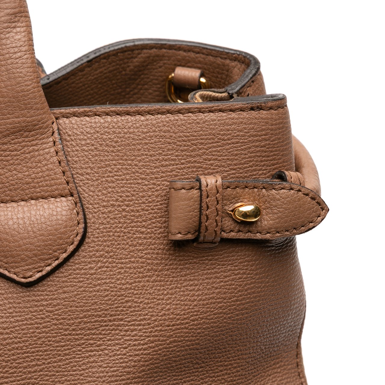 Burberry Medium Leather and House Check Banner Satchel Bruin