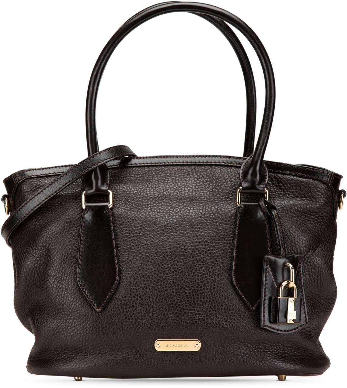Burberry Medium Grainy Calfskin Baynard Satchel Bruin