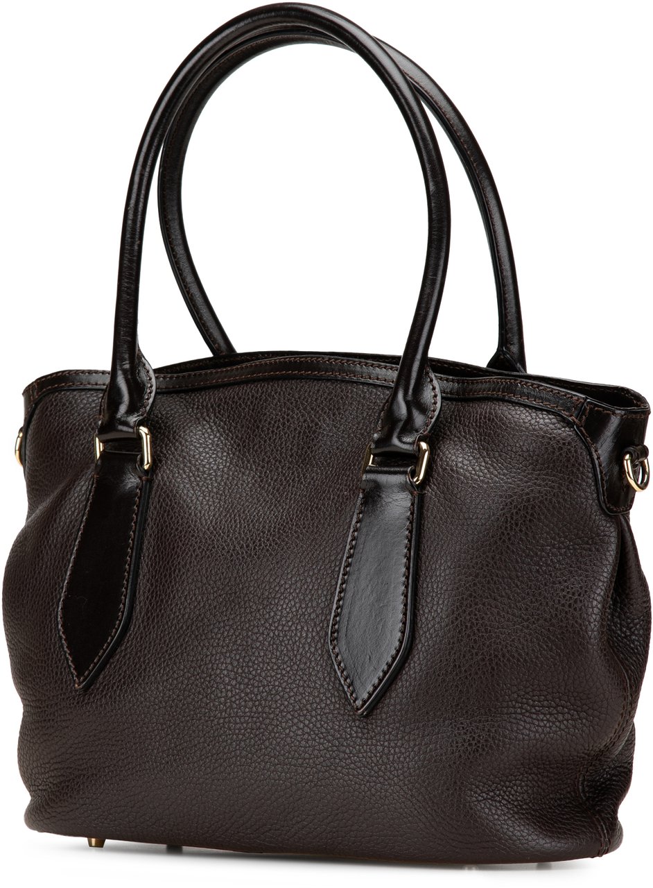 Burberry Medium Grainy Calfskin Baynard Satchel Bruin