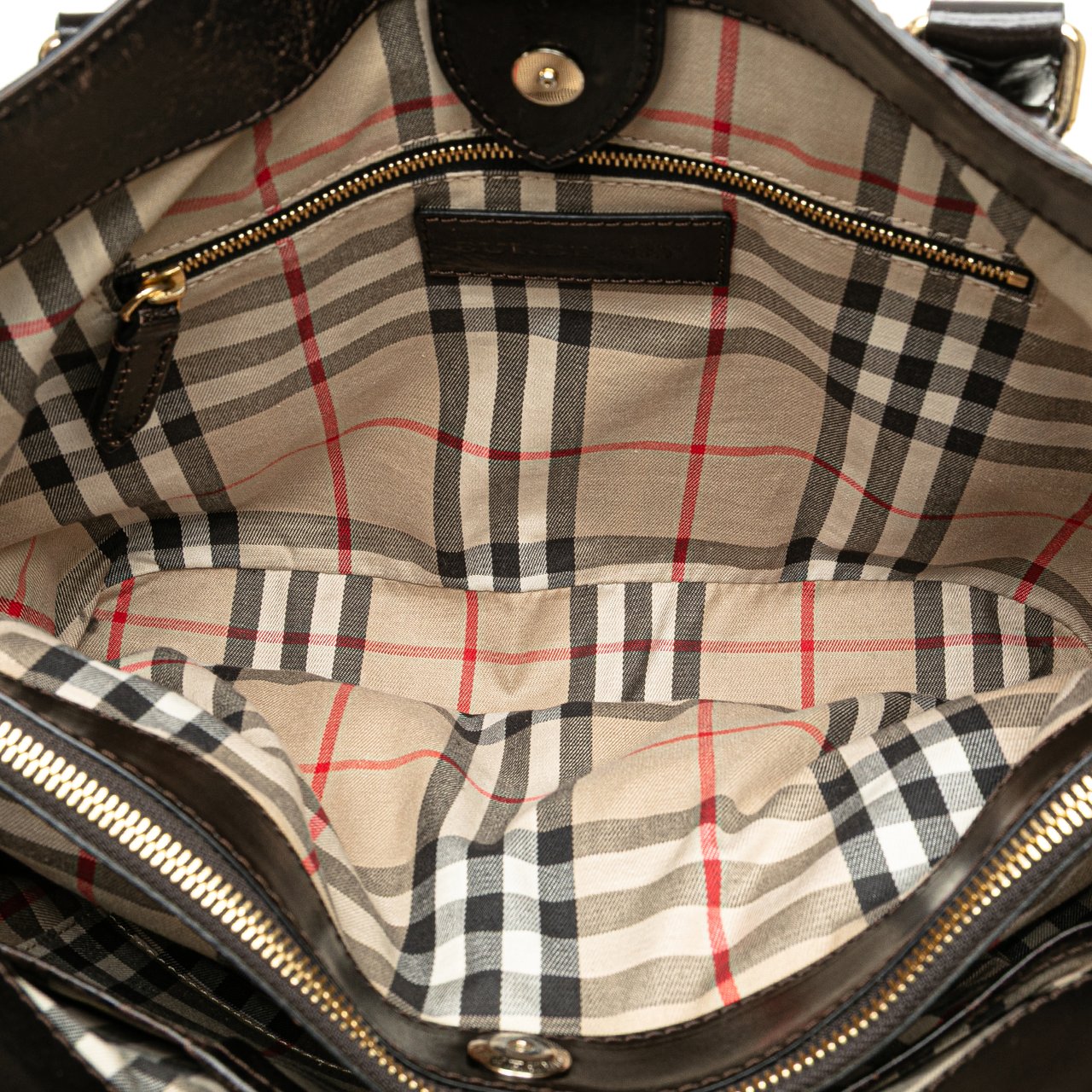 Burberry Medium Grainy Calfskin Baynard Satchel Bruin