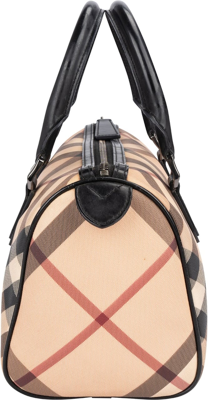 Burberry Burberry Nova-Check Monogram Boston Handbag Beige