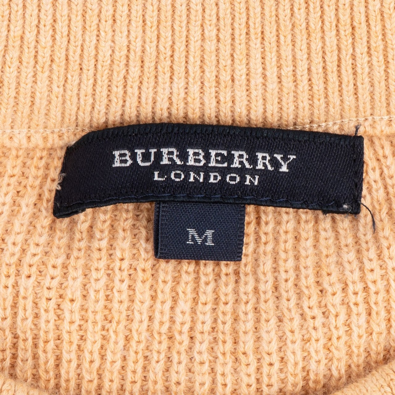 Burberry Burberry Ribbed Knit Equestrian Knight Emblem Sweater (L) Beige