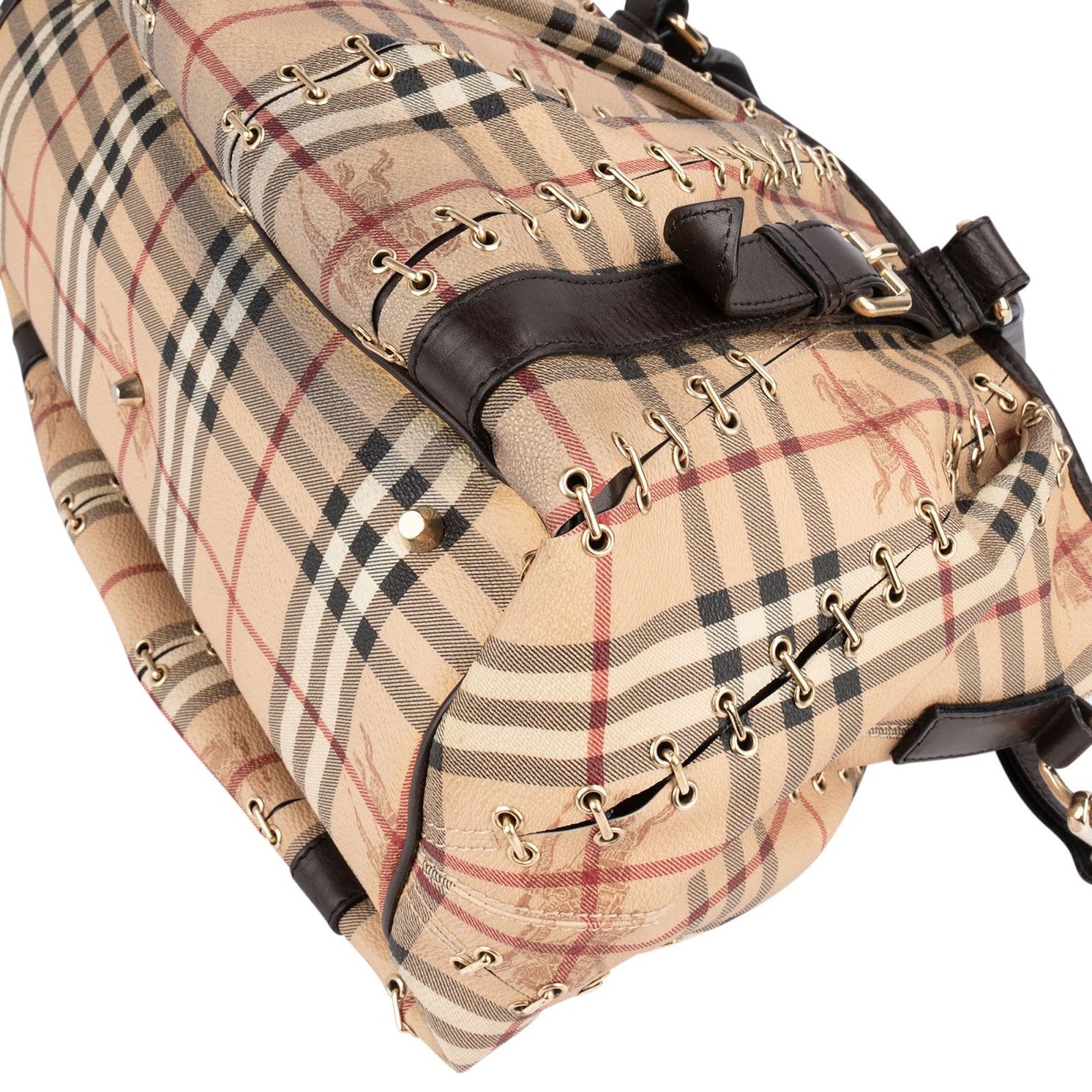 Burberry Burberry Haymarket Check Laced Lowry Northfield Shoulder Bag Beige
