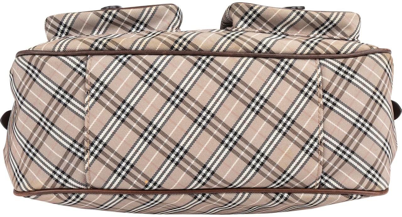 Burberry Burberry Nova-Check Monogram Canvas Pocket Hobo Shoulder Bag Bruin