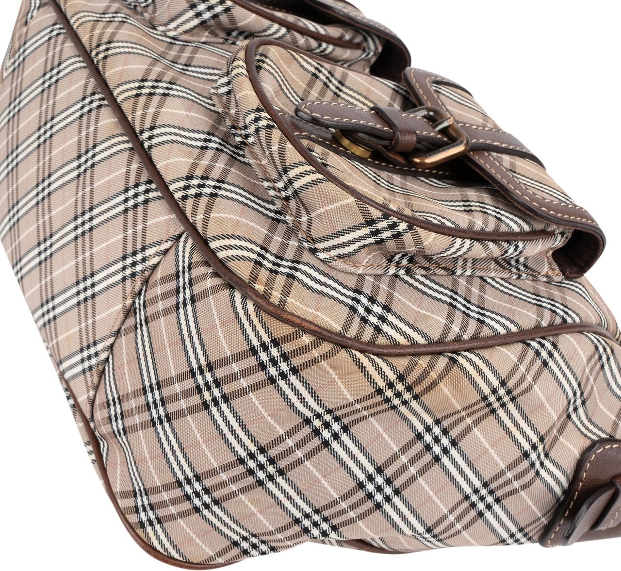 Burberry Burberry Nova-Check Monogram Canvas Pocket Hobo Shoulder Bag Bruin